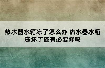 热水器水箱冻了怎么办 热水器水箱冻坏了还有必要修吗